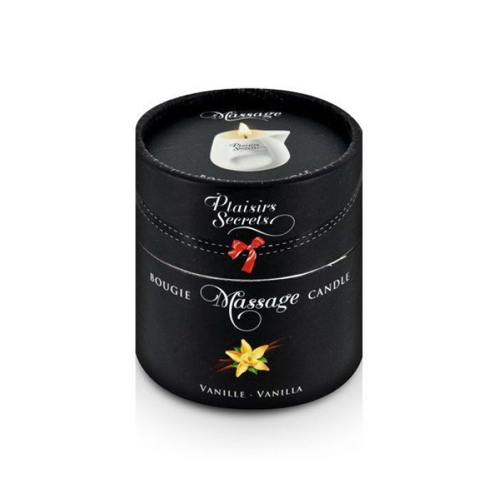 Масажна свічка Plaisirs Secrets Vanilla (80 мл) подарункове паковання, керамічний посуд