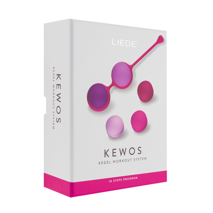 Вагінальні кульки Liebe Kewos — Cerise/Candy Violet, 5 кульок у комплекті, 15, 25, 35, 45 та 55 г