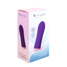 Віброкуля S Pleasures Bullets Twist & Shout Purple, фіолетова, ребриста поверхня, 10 режимів