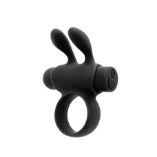 Ерекційне віброкільце S Pleasures Premium Rabbit Ring чорне, зі знімною віброкулею та вушками