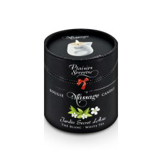 Масажна свічка Plaisirs Secrets White Tea (80 мл) подарункова упаковка, керамічний посуд