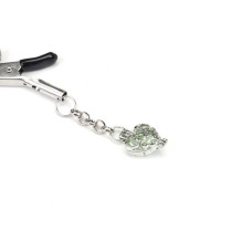 Затискачі для сосків із сердечком Liebe Seele Glow-in-dark Nipple Clamps Green, світяться в темряві