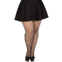 Колготки Leg Avenue Rhinestone micro net tights Plus size Black, дрібна сітка, стрази