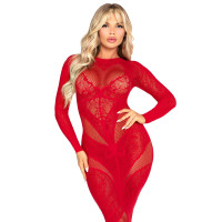 Сукня з довгим рукавом Leg Avenue Lace and Net Bodycon Gown One Size, Red