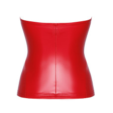 Корсет Noir Handmade F355 Red powerwetlook corset - L