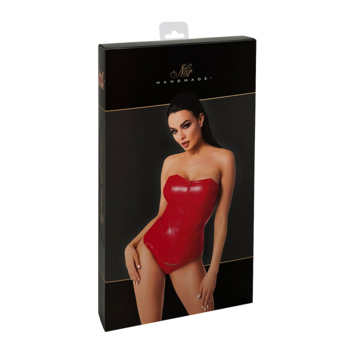 Корсет Noir Handmade F355 Red powerwetlook corset - 3XL