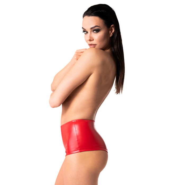 Шорти Noir Handmade F356 Red powerwetlook shorts - 3XL