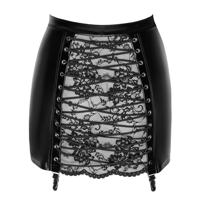 Спідниця Noir Handmade F341 Powerwetlook and lace skirt - M