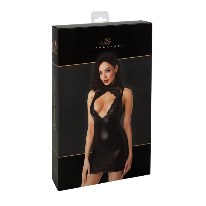 Сукня Noir Handmade F343 Powerwetlook and lace mini skirt - L