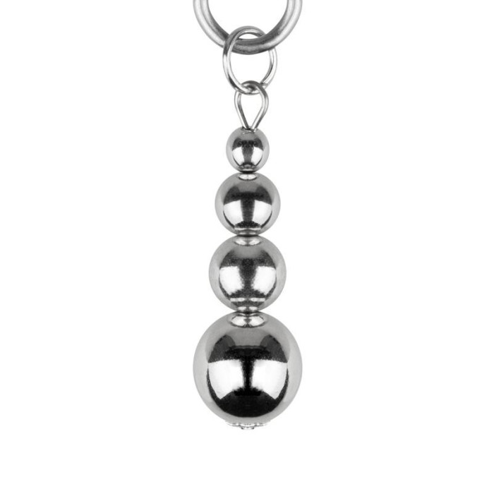 Затискачі для сосків Bedroom Fantasies: Nipple Clamps with Beaded Chain - Silver