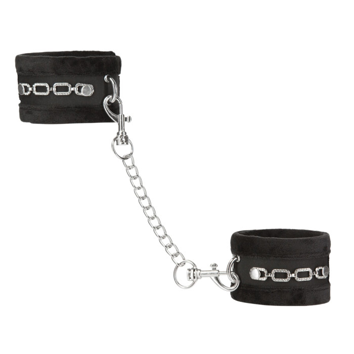 Наручники Punishment – Crystal Detail Handcuffs – Black, знімний ланцюжок, оздоблені кристалами