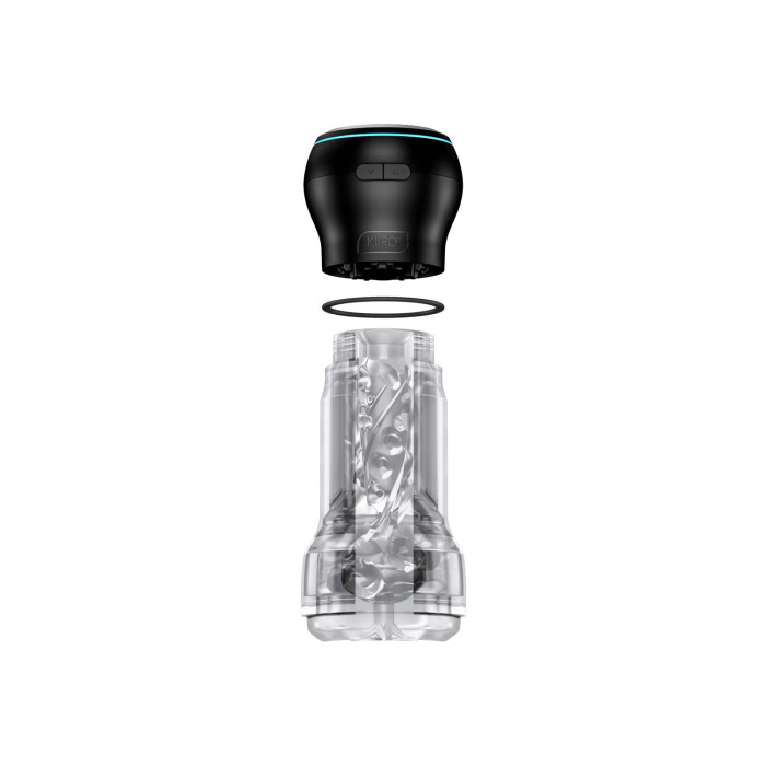 Мастурбатор Kiiroo Feel Pocket Crystal зі всмоктувальною інтерактивною насадкою PowerBlow Combo Set
