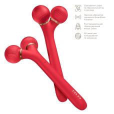 Електронний ультразвуковий ролик для обличчя GESKE Sonic Facial Roller 4в1 red