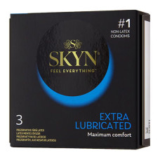 Безлатексні преміум-презервативи SKYN Extra Lubricated 3 шт, ультратонкі, на 40 % більше змазки