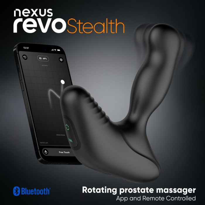 Смарт-масажер простати Nexus Revo Stealth with APP, вібрація+ротація, пульт ДУ, до 10 годин роботи