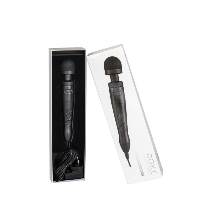 Вібромасажер DOXY Die Cast 3 Matt Black, дуже потужний, живлення 220В, металевий корпус