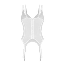 Корсет Obsessive Arrowel White corset S/M, з підв’язками для панчіх