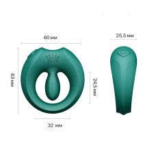 Ерекційне смарт-віброкільце Zalo Apis Turquoise Green, до 4 годин роботи, зарядний кейс