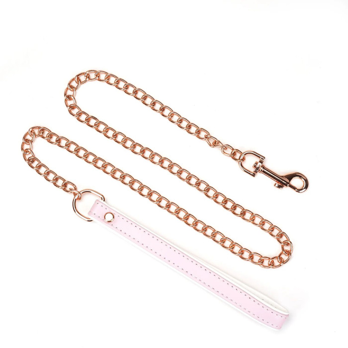 Нашийник з повідцем Liebe Seele White & Pink Fairy Goat Leather Collar