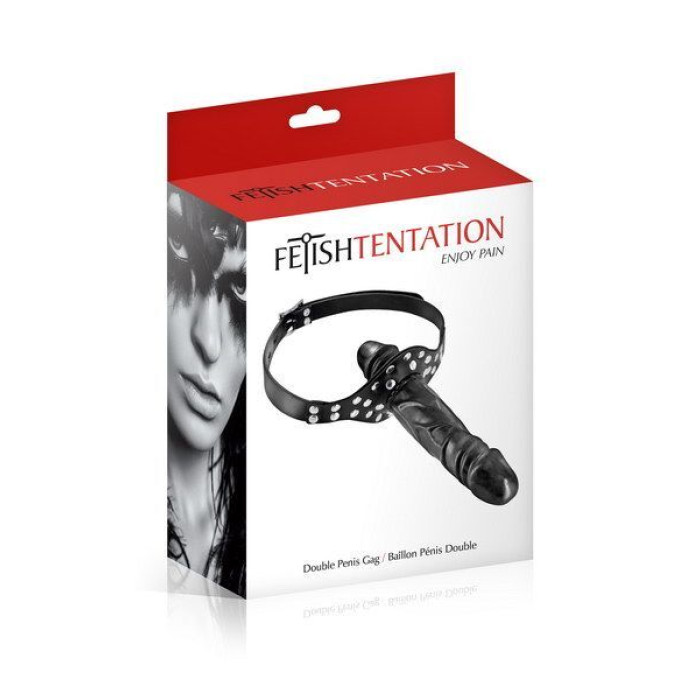 Кляп з подвійним фалоімітатором Fetish Tentation Double Penis Gag (м'яте паковання!!!)