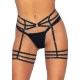 (SALE) Leg Avenue Rhinestone garter strapps OS Black